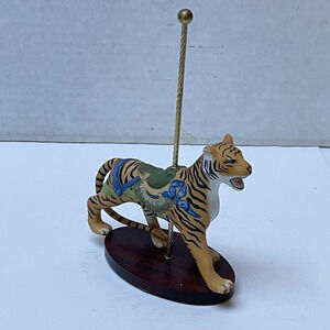 Franklin Mint The Treasury Of Carousel Art Tiger 1988 Vintage Animal Home Decor